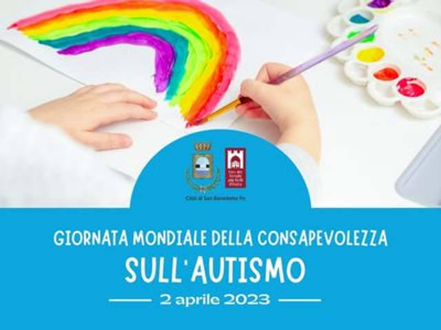 Blue Simple Kids Photo Rainbow World Autism Awareness Day Facebook Post (400 × 300 px)